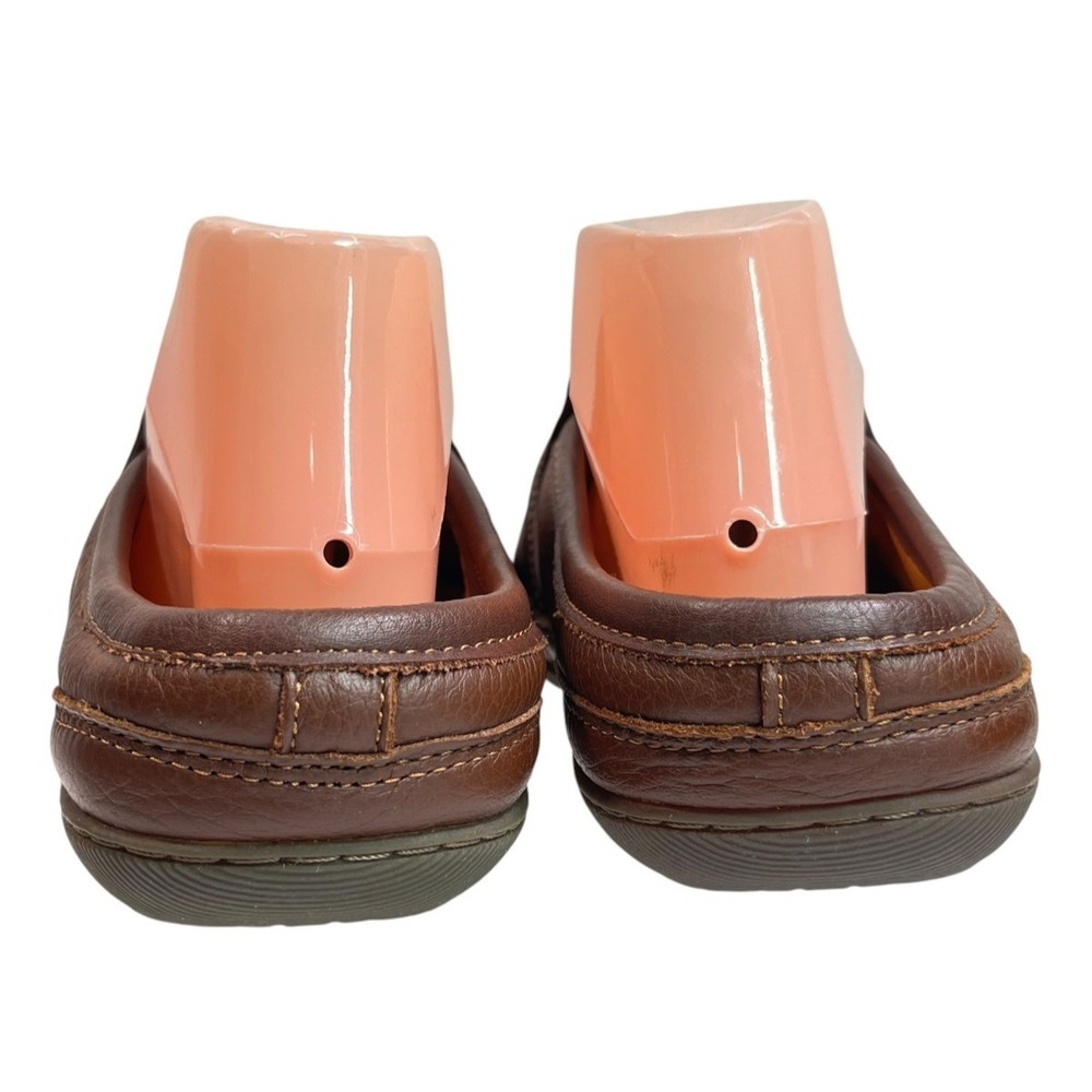 LL BEAN Mens Elkhide Leather Scuff Mule Slippers Indoor Outdoor Padded Size 9M - Picture 6 of 16